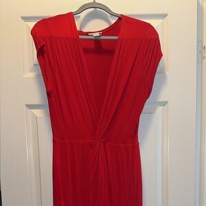 Vibrant Red Midi Dress
